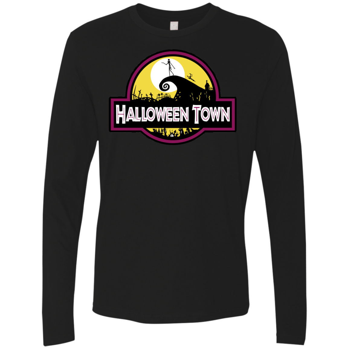 T-Shirts Black / S Halloween Town Men's Premium Long Sleeve