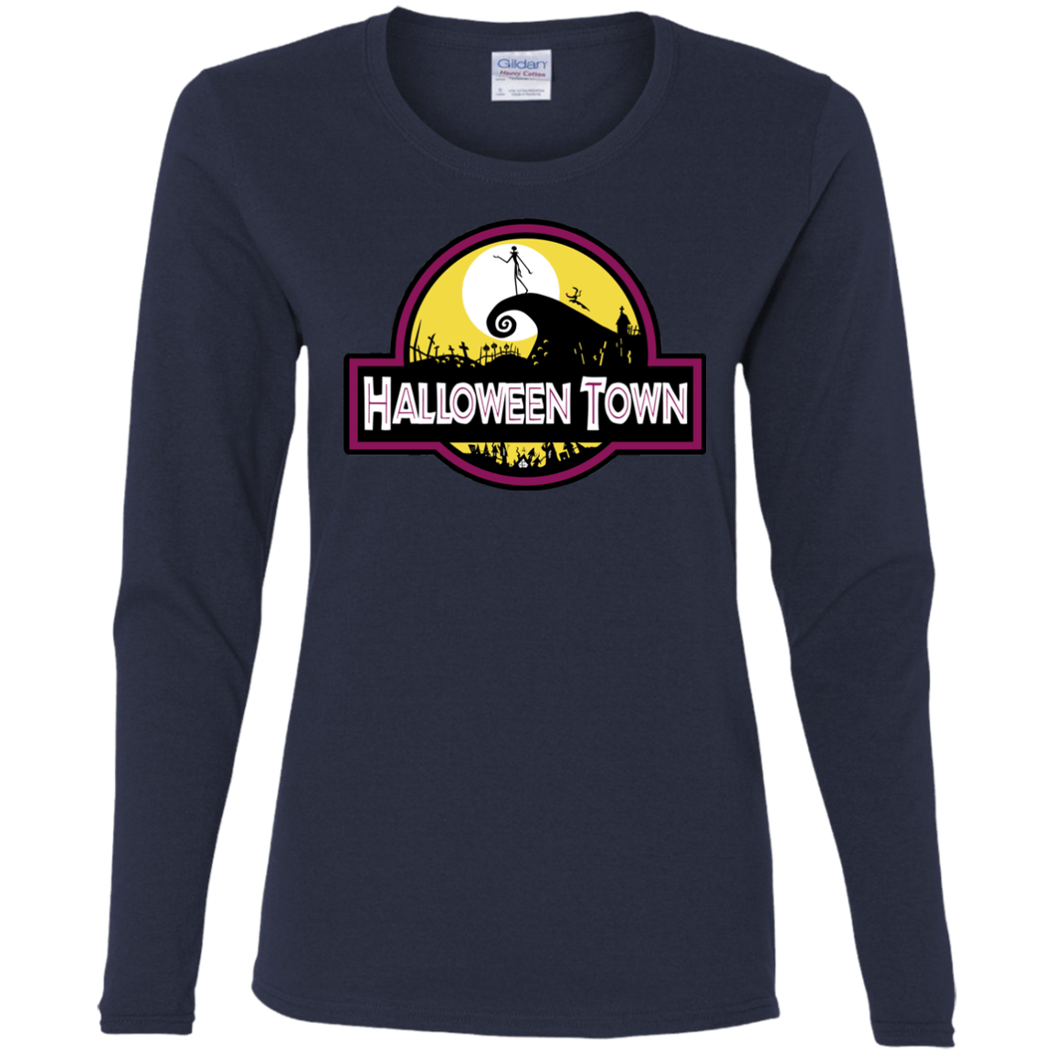 T-Shirts Navy / S Halloween Town Women's Long Sleeve T-Shirt