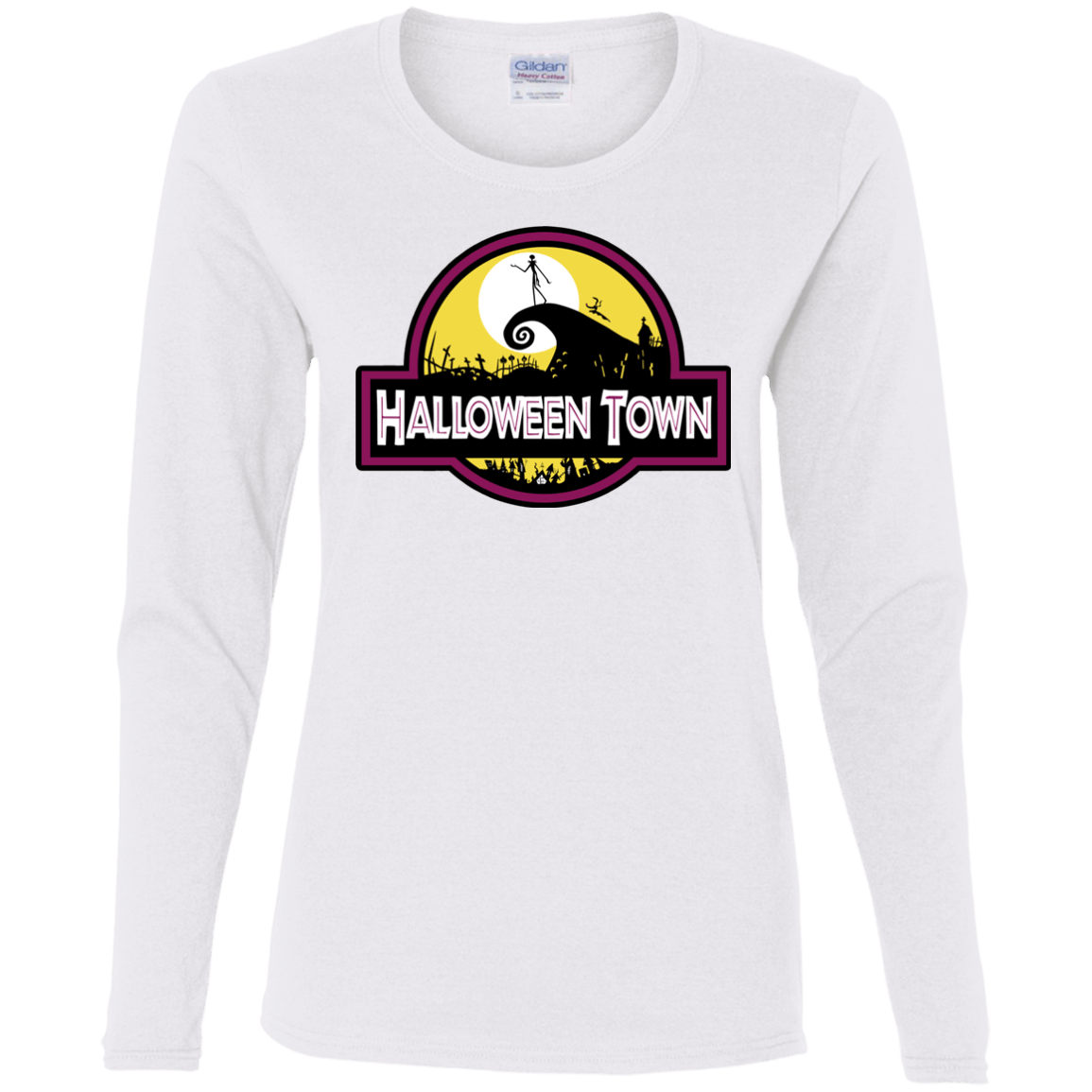 T-Shirts White / S Halloween Town Women's Long Sleeve T-Shirt
