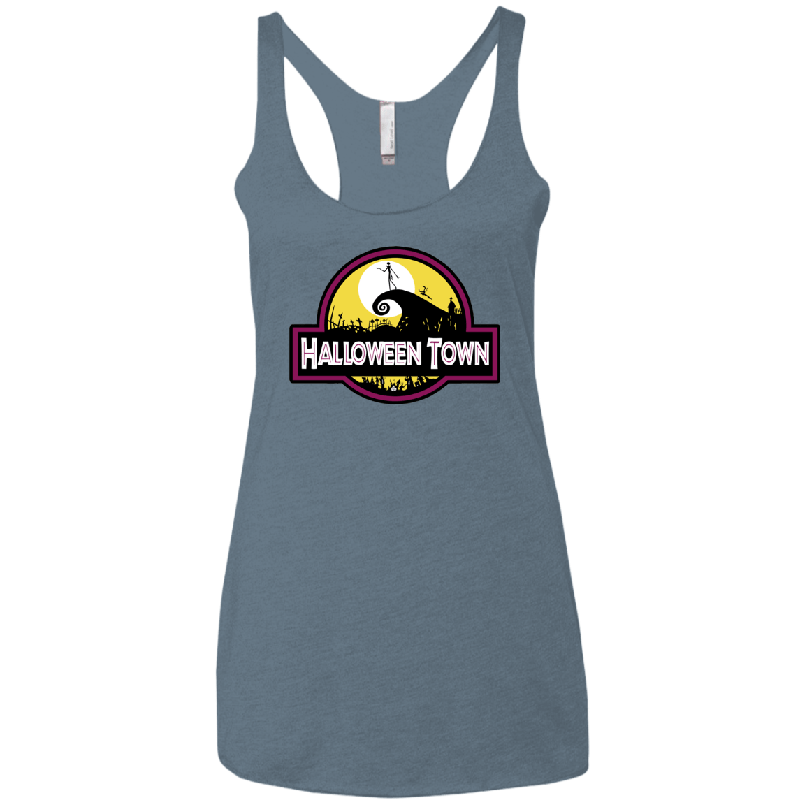 T-Shirts Indigo / X-Small Halloween Town Women's Triblend Racerback Tank