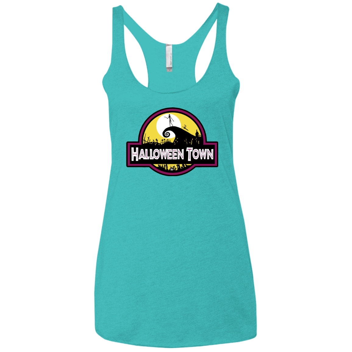 T-Shirts Tahiti Blue / X-Small Halloween Town Women's Triblend Racerback Tank