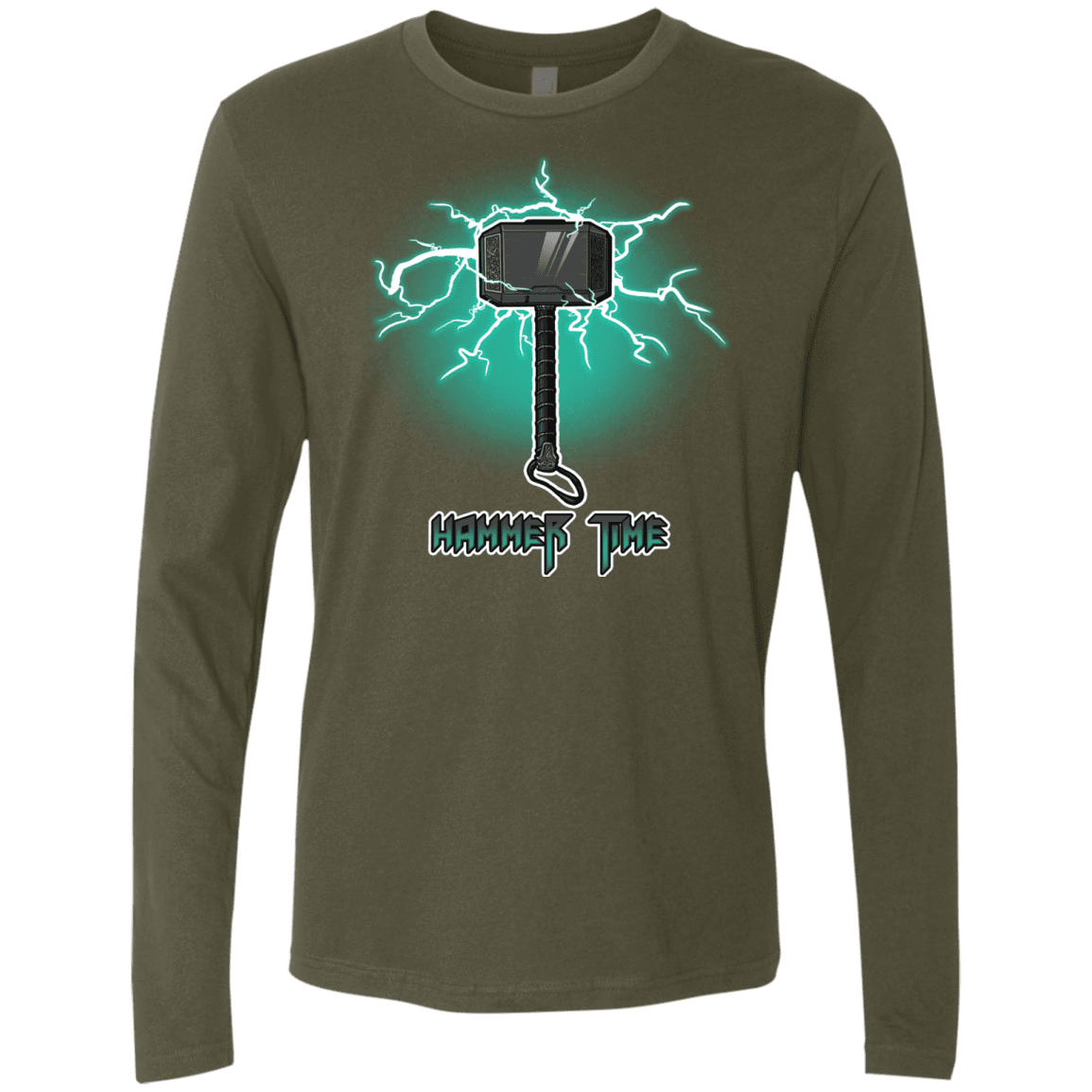 T-Shirts Military Green / S Hammer Time Men's Premium Long Sleeve
