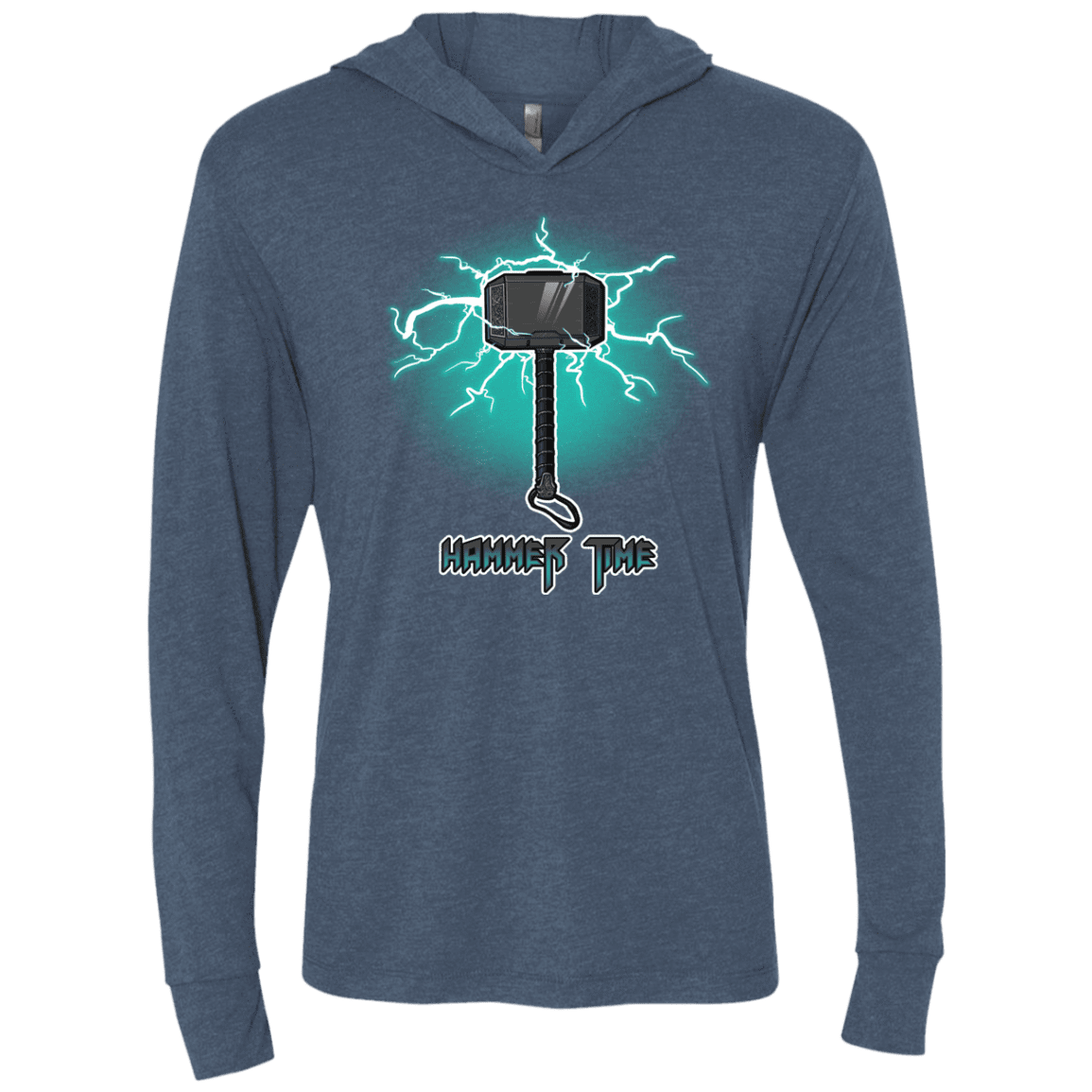 T-Shirts Indigo / X-Small Hammer Time Triblend Long Sleeve Hoodie Tee