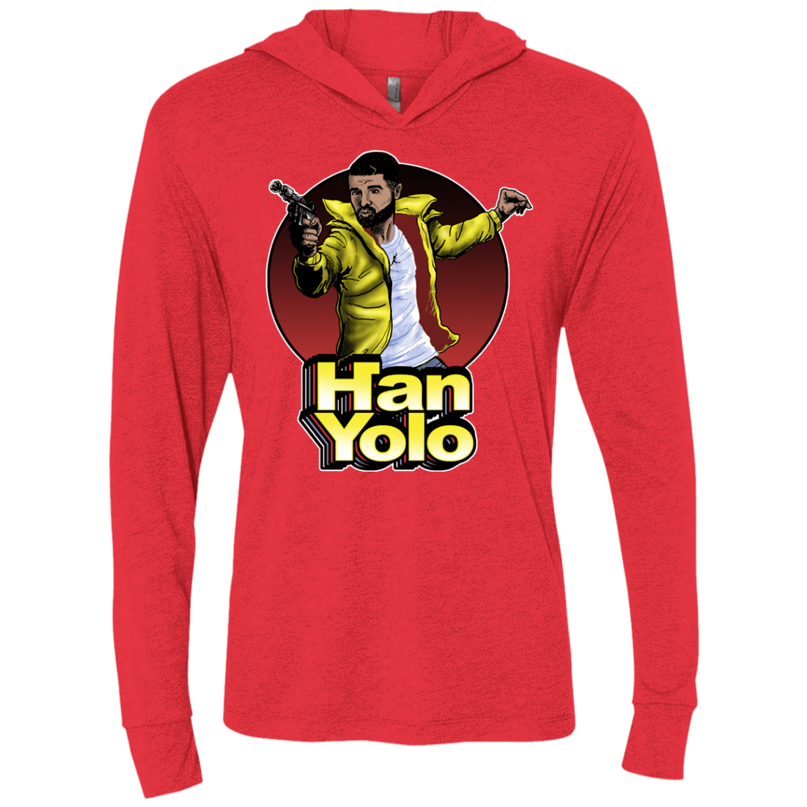 T-Shirts Vintage Red / X-Small Han Yolo Triblend Long Sleeve Hoodie Tee