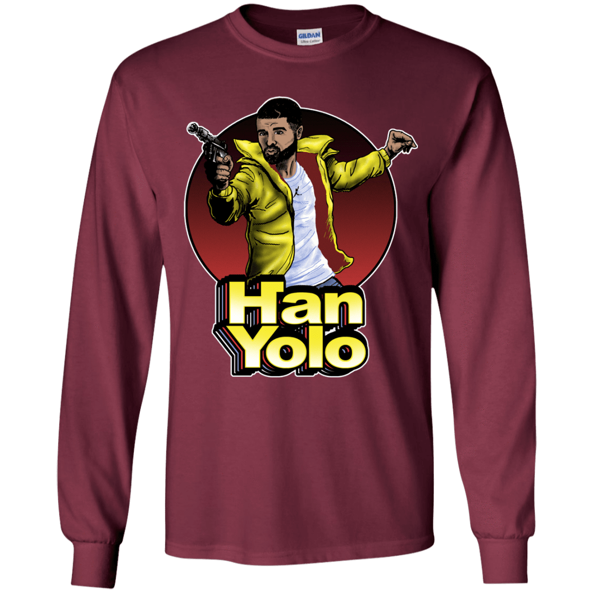 T-Shirts Maroon / YS Han Yolo Youth Long Sleeve T-Shirt