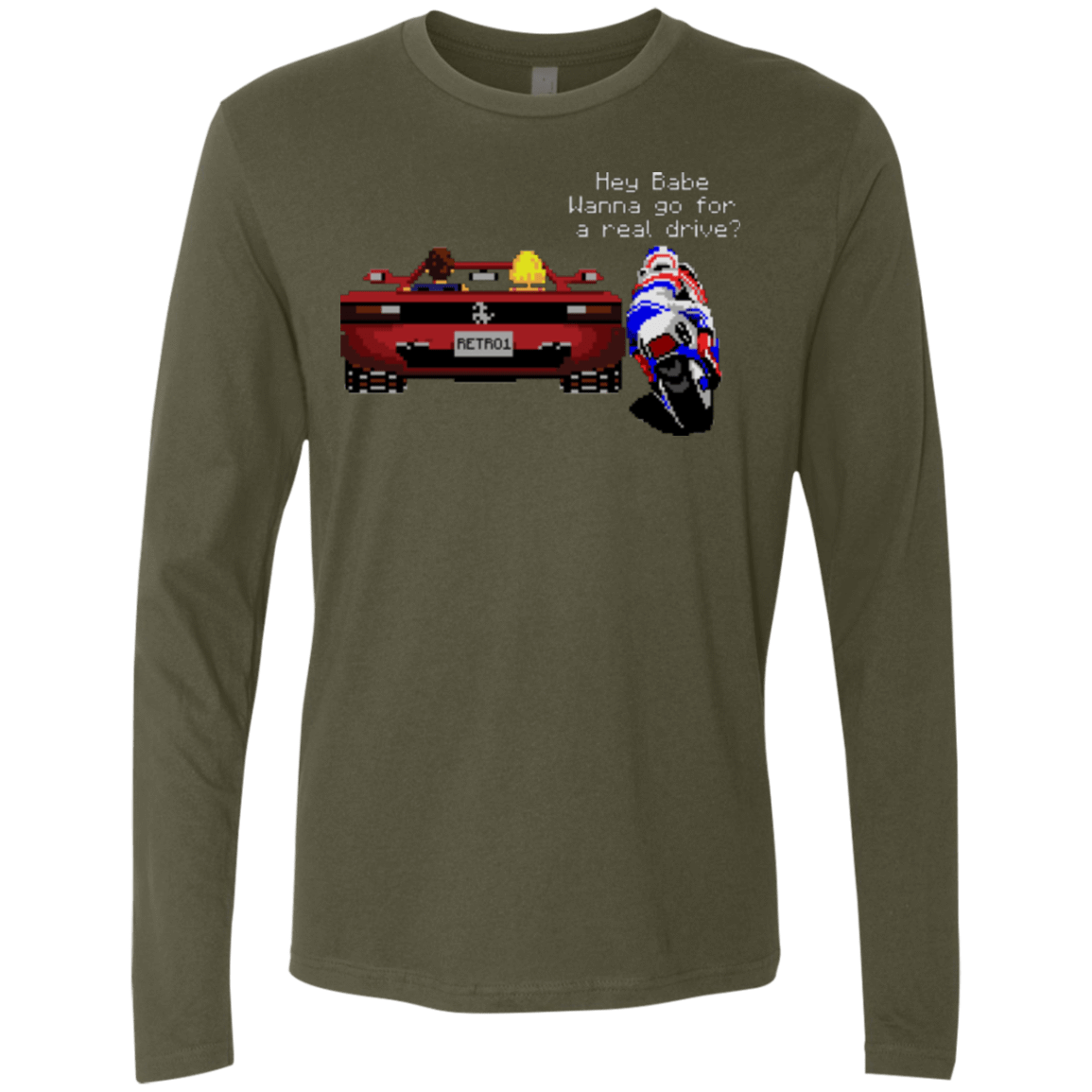 T-Shirts Military Green / Small Hang On to Outrun Men's Premium Long Sleeve