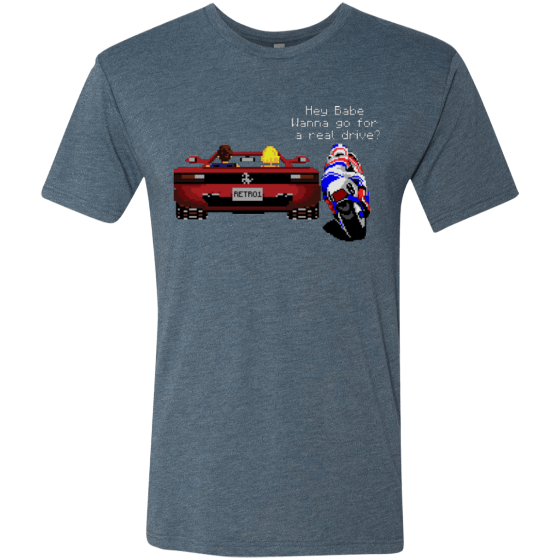 T-Shirts Indigo / Small Hang On to Outrun Men's Triblend T-Shirt