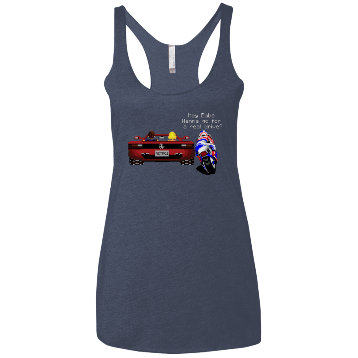 T-Shirts Vintage Navy / X-Small Hang On to Outrun Women's Triblend Racerback Tank
