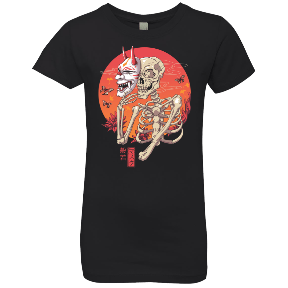 T-Shirts Black / YXS Hannya Yokai Mask Girls Premium T-Shirt
