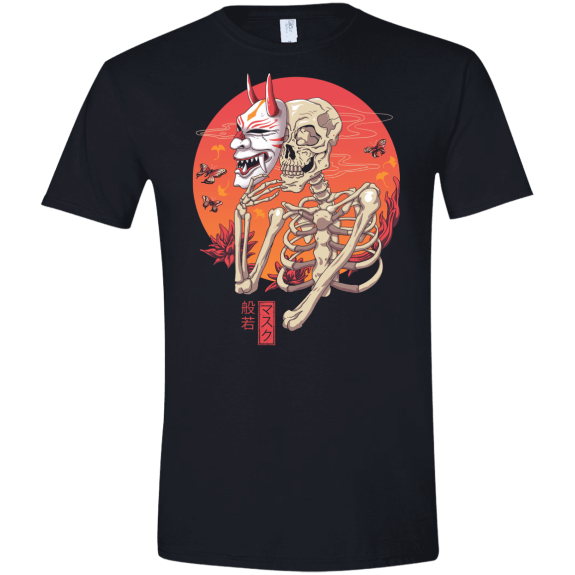 T-Shirts Black / X-Small Hannya Yokai Mask Men's Semi-Fitted Softstyle