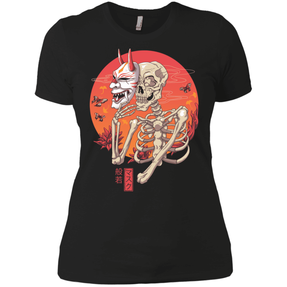 T-Shirts Black / X-Small Hannya Yokai Mask Women's Premium T-Shirt