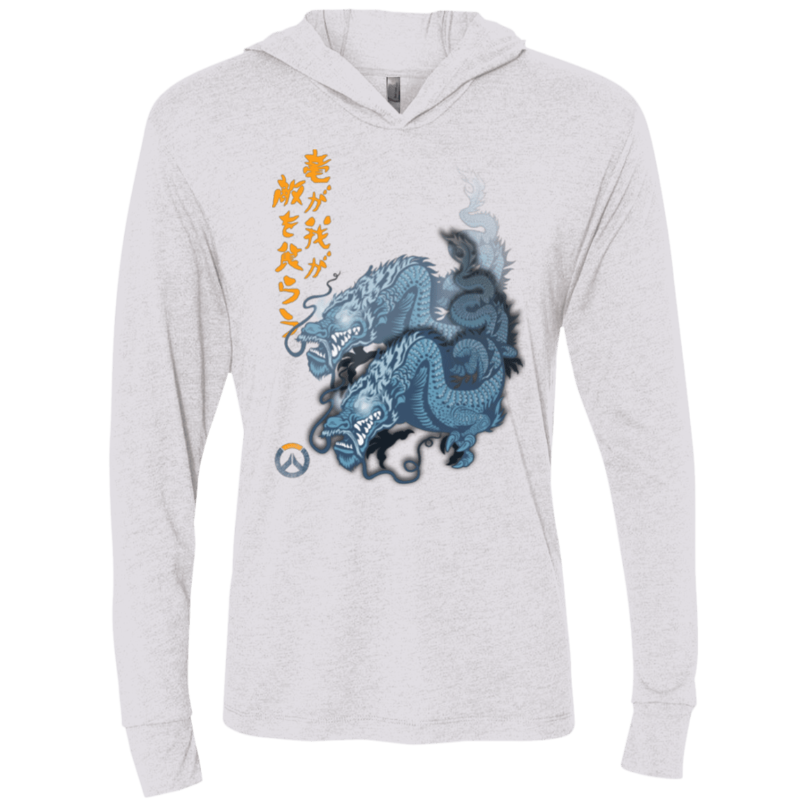 T-Shirts Heather White / X-Small Hanzo Triblend Long Sleeve Hoodie Tee