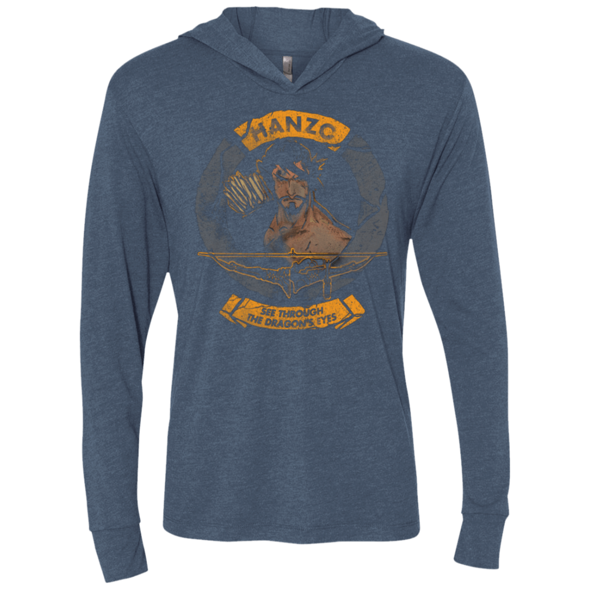 T-Shirts Indigo / X-Small Hanzo Triblend Long Sleeve Hoodie Tee