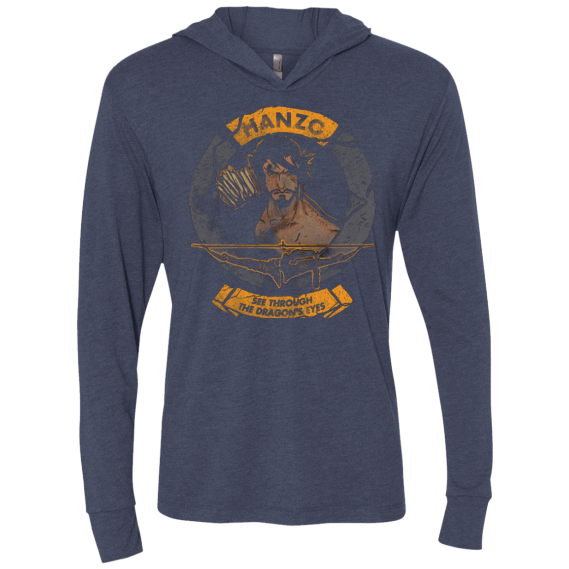 T-Shirts Vintage Navy / X-Small Hanzo Triblend Long Sleeve Hoodie Tee