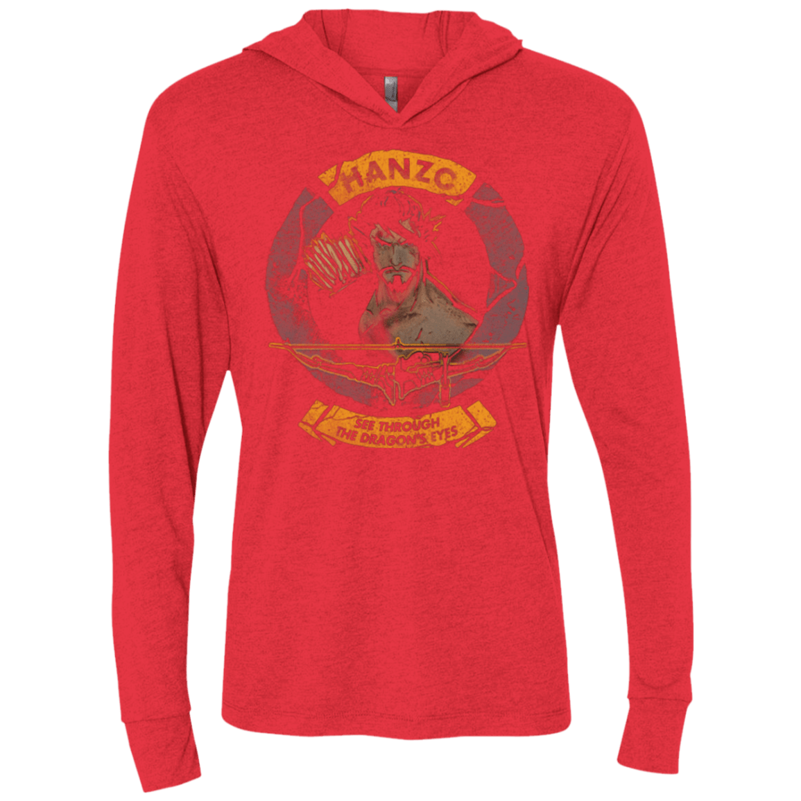 T-Shirts Vintage Red / X-Small Hanzo Triblend Long Sleeve Hoodie Tee