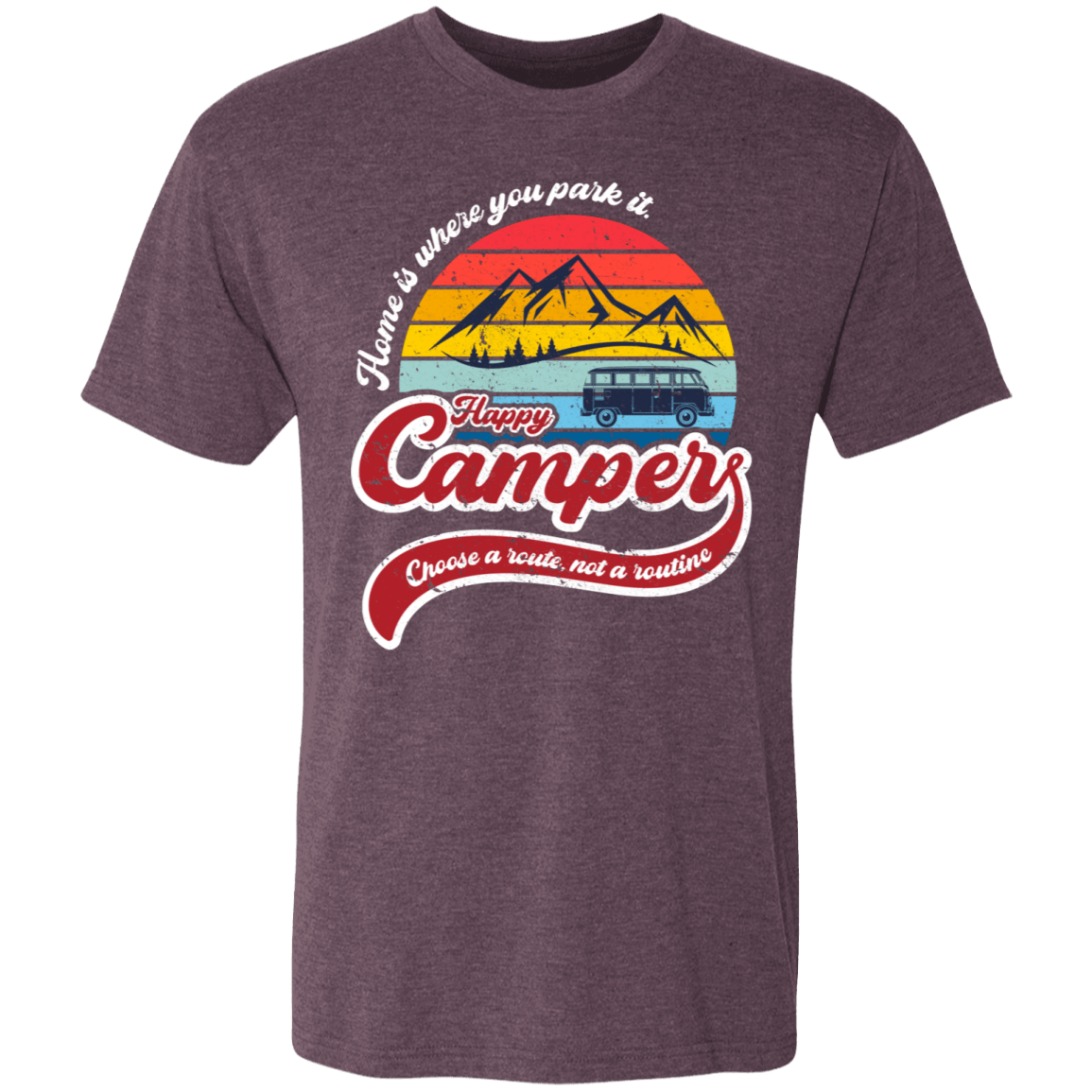 T-Shirts Vintage Purple / S Happy Camper Men's Triblend T-Shirt