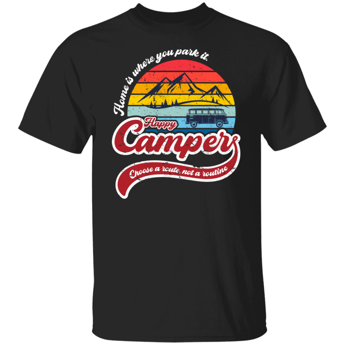 T-Shirts Black / S Happy Camper T-Shirt