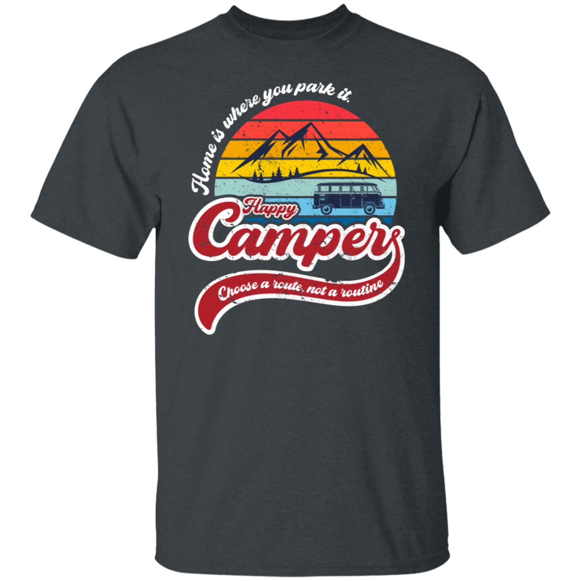 T-Shirts Dark Heather / S Happy Camper T-Shirt
