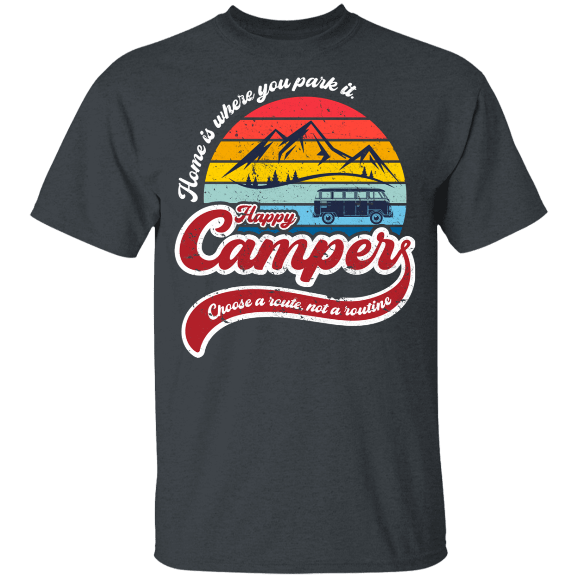 T-Shirts Dark Heather / YXS Happy Camper Youth T-Shirt