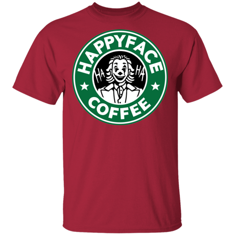 T-Shirts Cardinal / S Happy Face Coffee T-Shirt