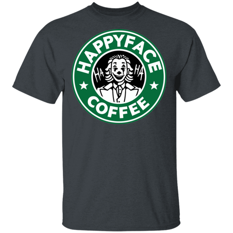 T-Shirts Dark Heather / S Happy Face Coffee T-Shirt