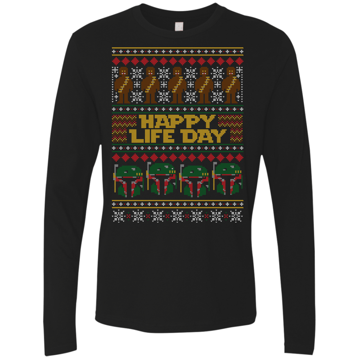 T-Shirts Black / Small Happy Life Day Men's Premium Long Sleeve