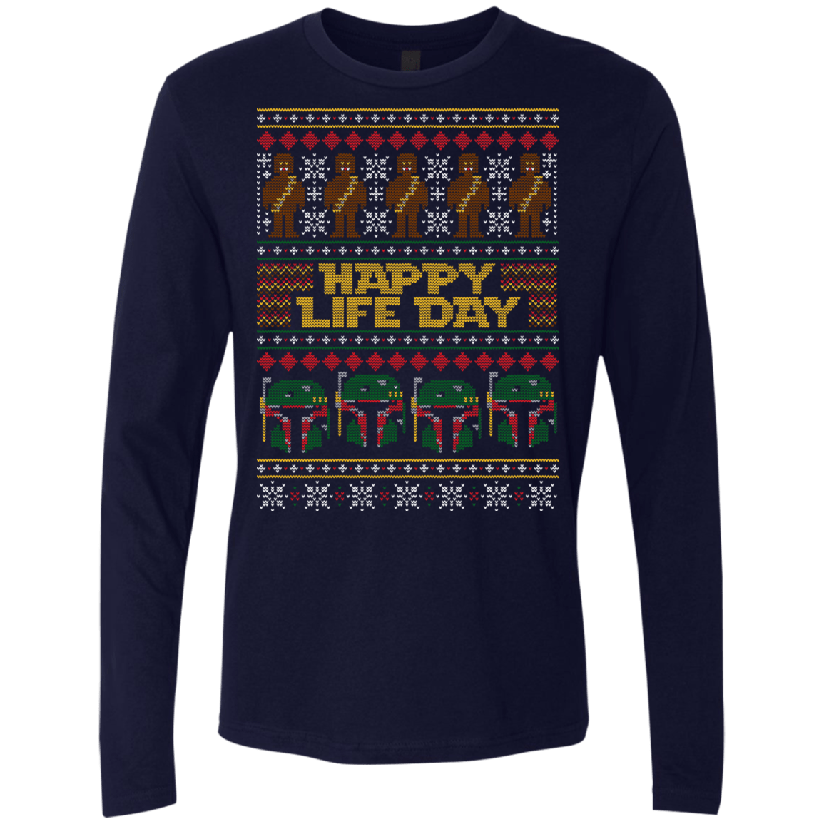 T-Shirts Midnight Navy / Small Happy Life Day Men's Premium Long Sleeve