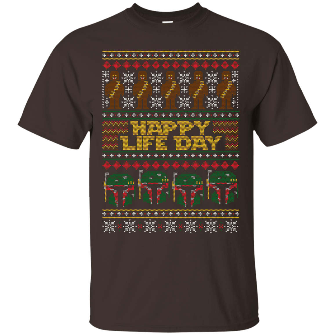 T-Shirts Dark Chocolate / Small Happy Life Day T-Shirt