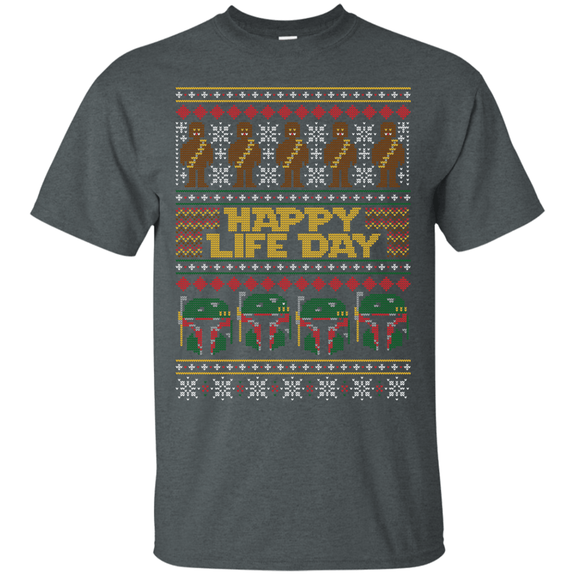 T-Shirts Dark Heather / Small Happy Life Day T-Shirt