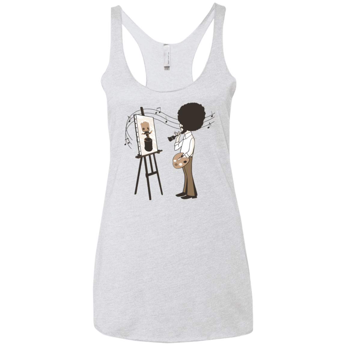 T-Shirts Heather White / X-Small Happy Little Tree Women's Triblend Racerback Tank