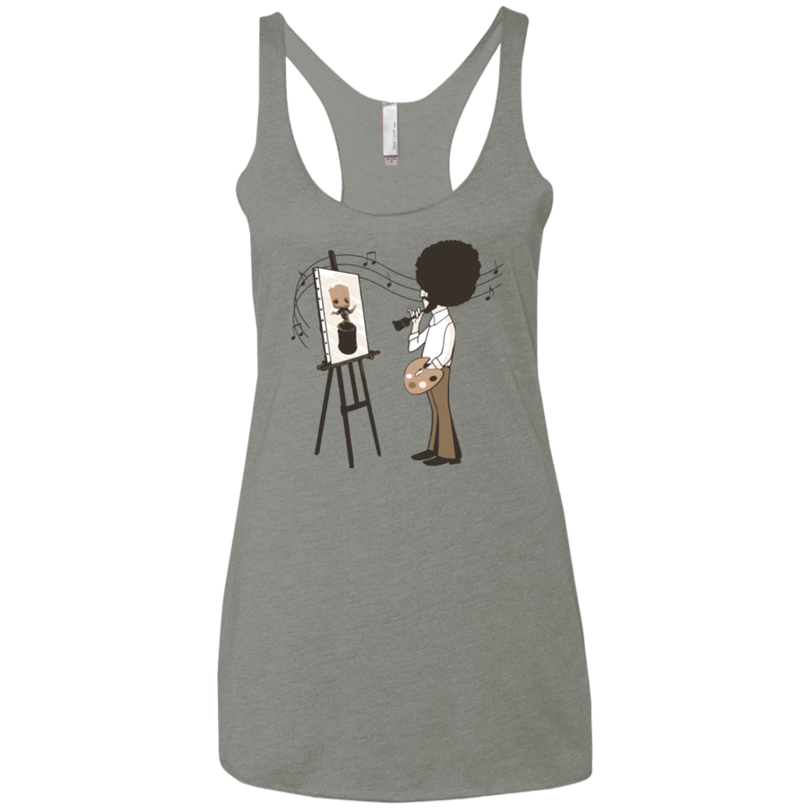 T-Shirts Venetian Grey / X-Small Happy Little Tree Women's Triblend Racerback Tank