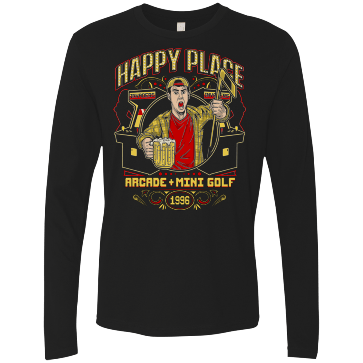 T-Shirts Black / Small HAPPY PLACE Men's Premium Long Sleeve