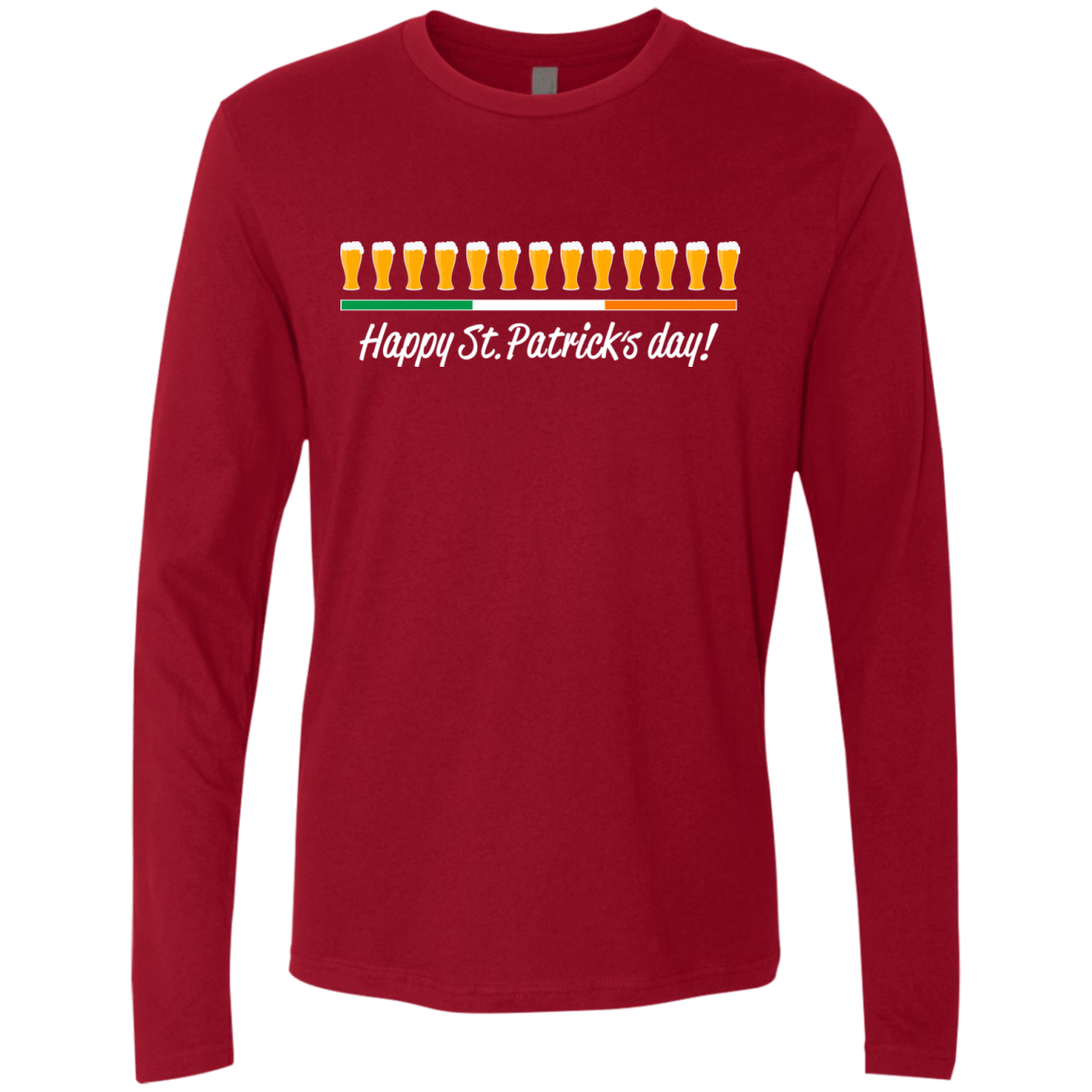 T-Shirts Cardinal / Small Happy St.Patricks Day Men's Premium Long Sleeve