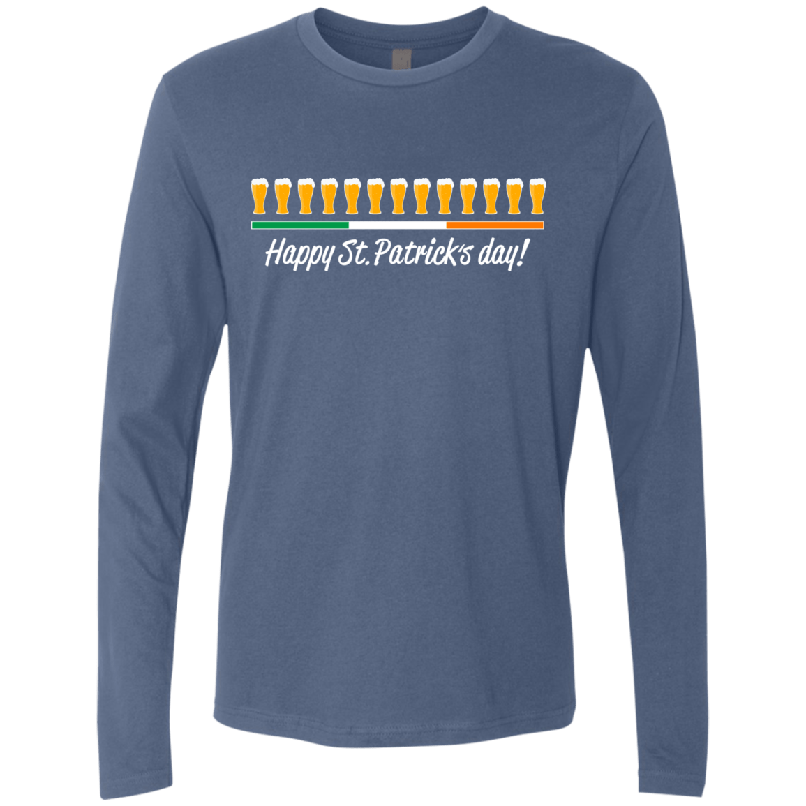 T-Shirts Indigo / Small Happy St.Patricks Day Men's Premium Long Sleeve