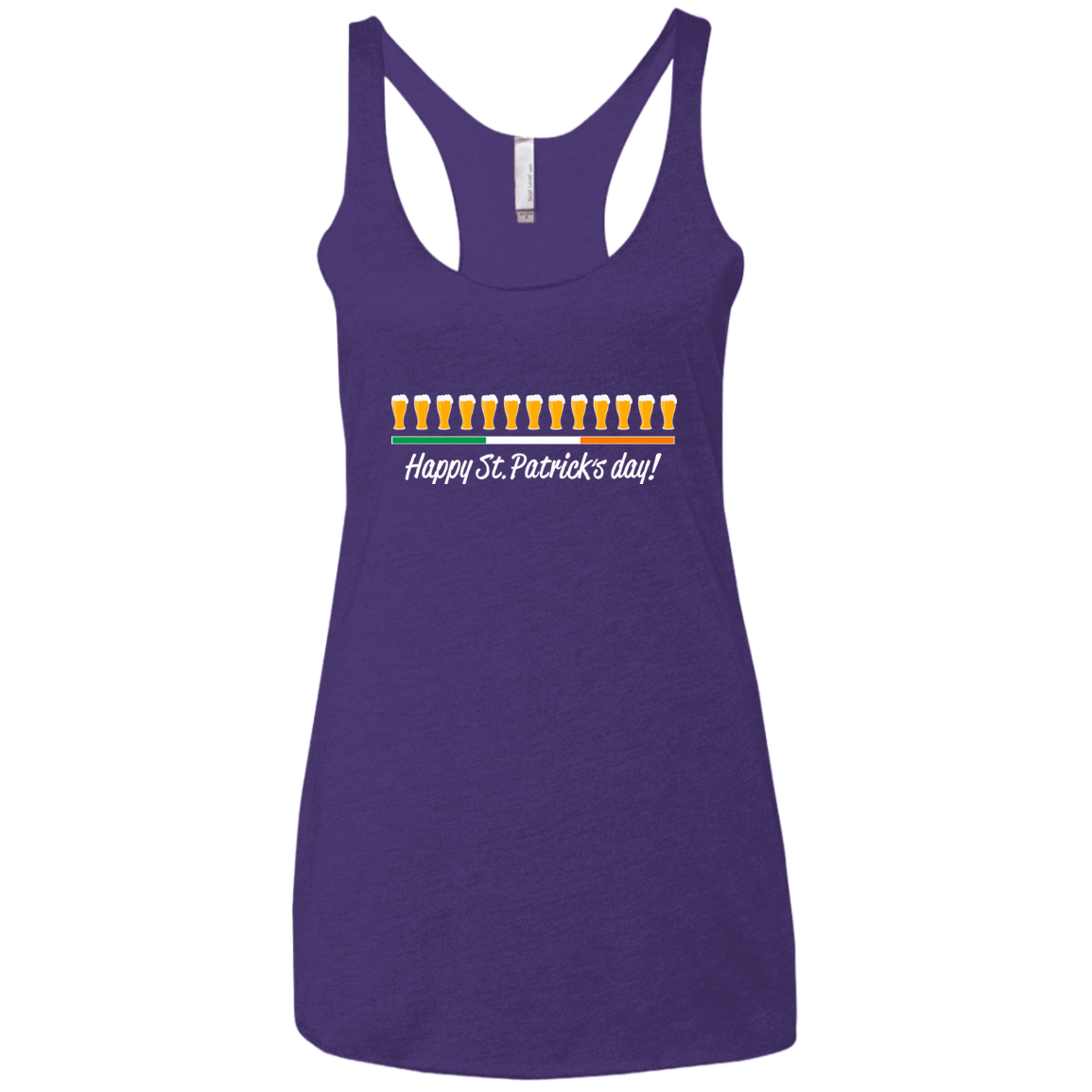 T-Shirts Purple Rush / X-Small Happy St.Patricks Day Women's Triblend Racerback Tank