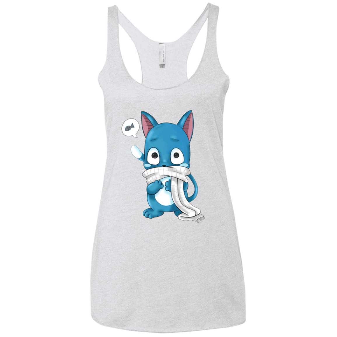 T-Shirts Heather White / X-Small Happy Women's Triblend Racerback Tank