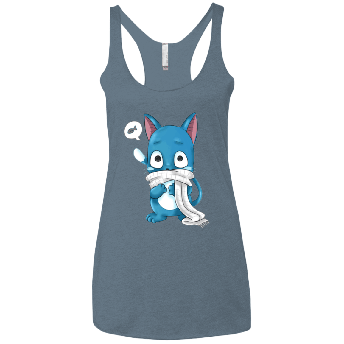 T-Shirts Indigo / X-Small Happy Women's Triblend Racerback Tank