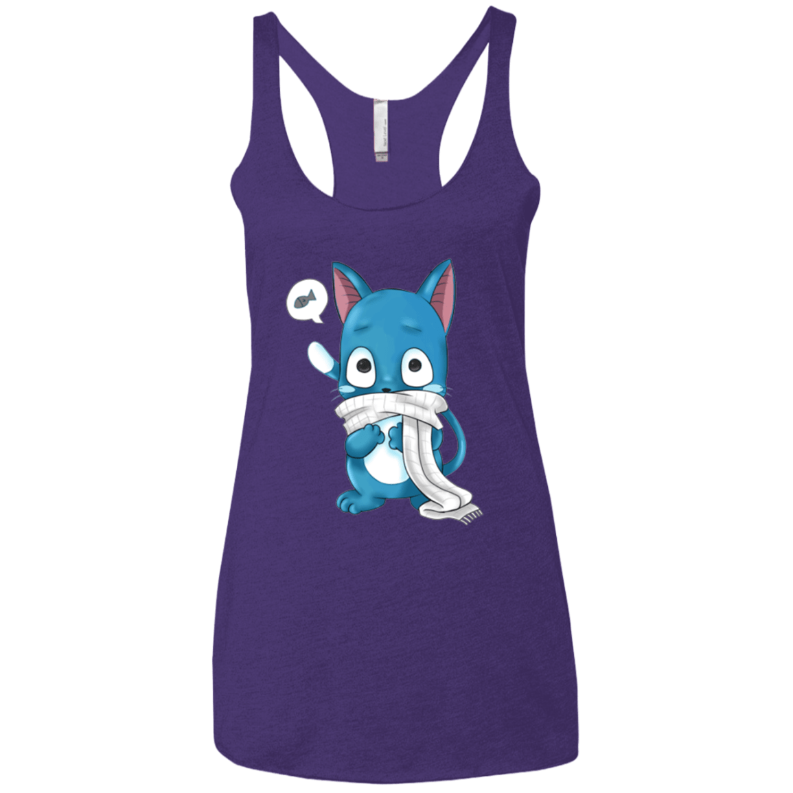 T-Shirts Purple / X-Small Happy Women's Triblend Racerback Tank