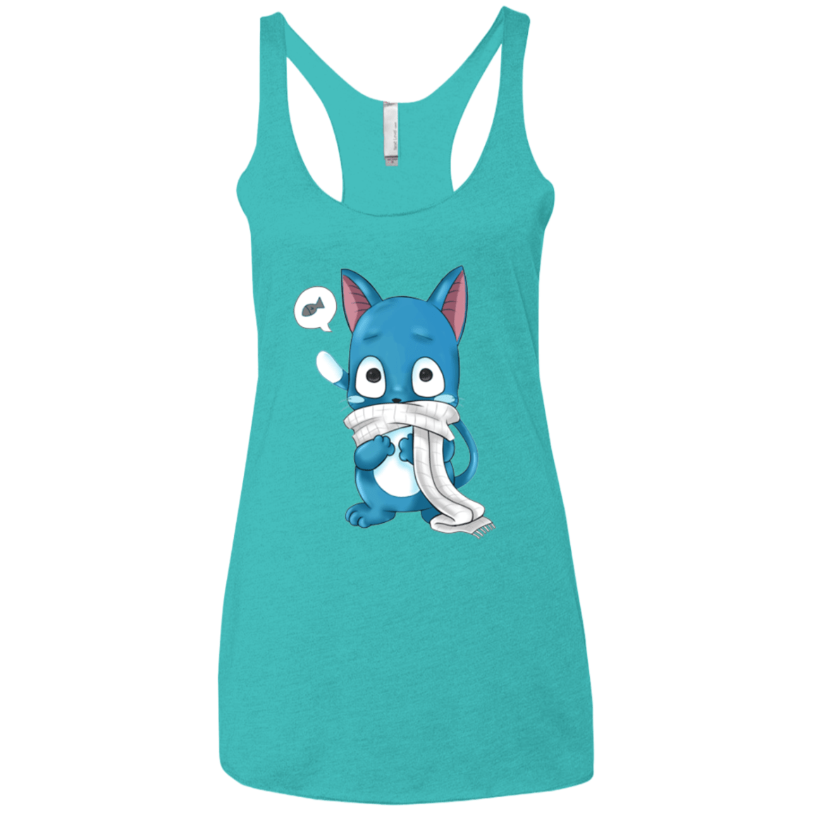 T-Shirts Tahiti Blue / X-Small Happy Women's Triblend Racerback Tank