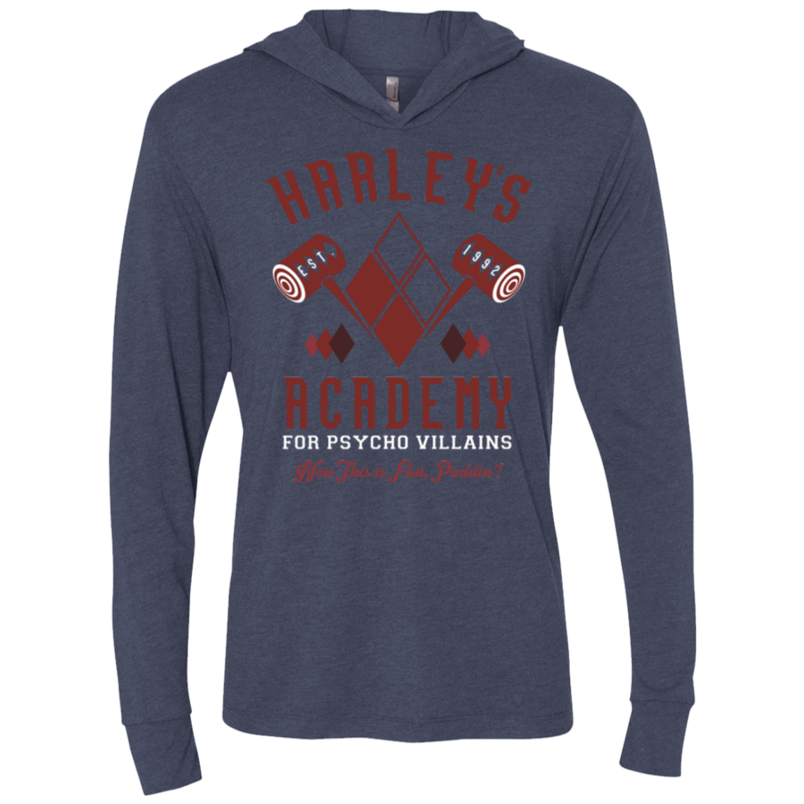 T-Shirts Vintage Navy / X-Small Harley's Academy Triblend Long Sleeve Hoodie Tee