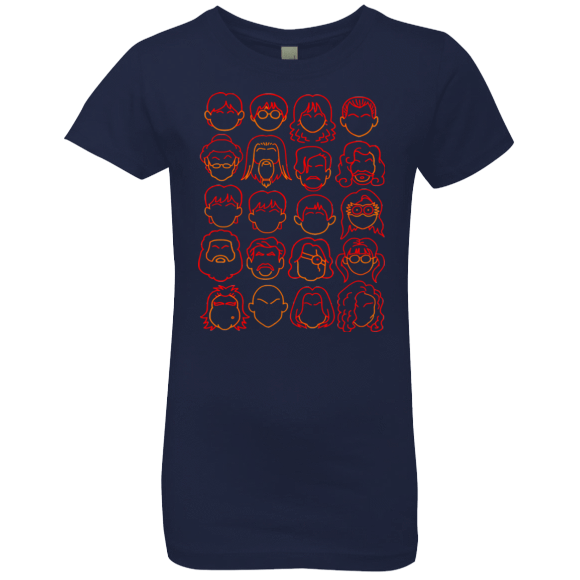 T-Shirts Midnight Navy / YXS Harry Potter line heads Girls Premium T-Shirt