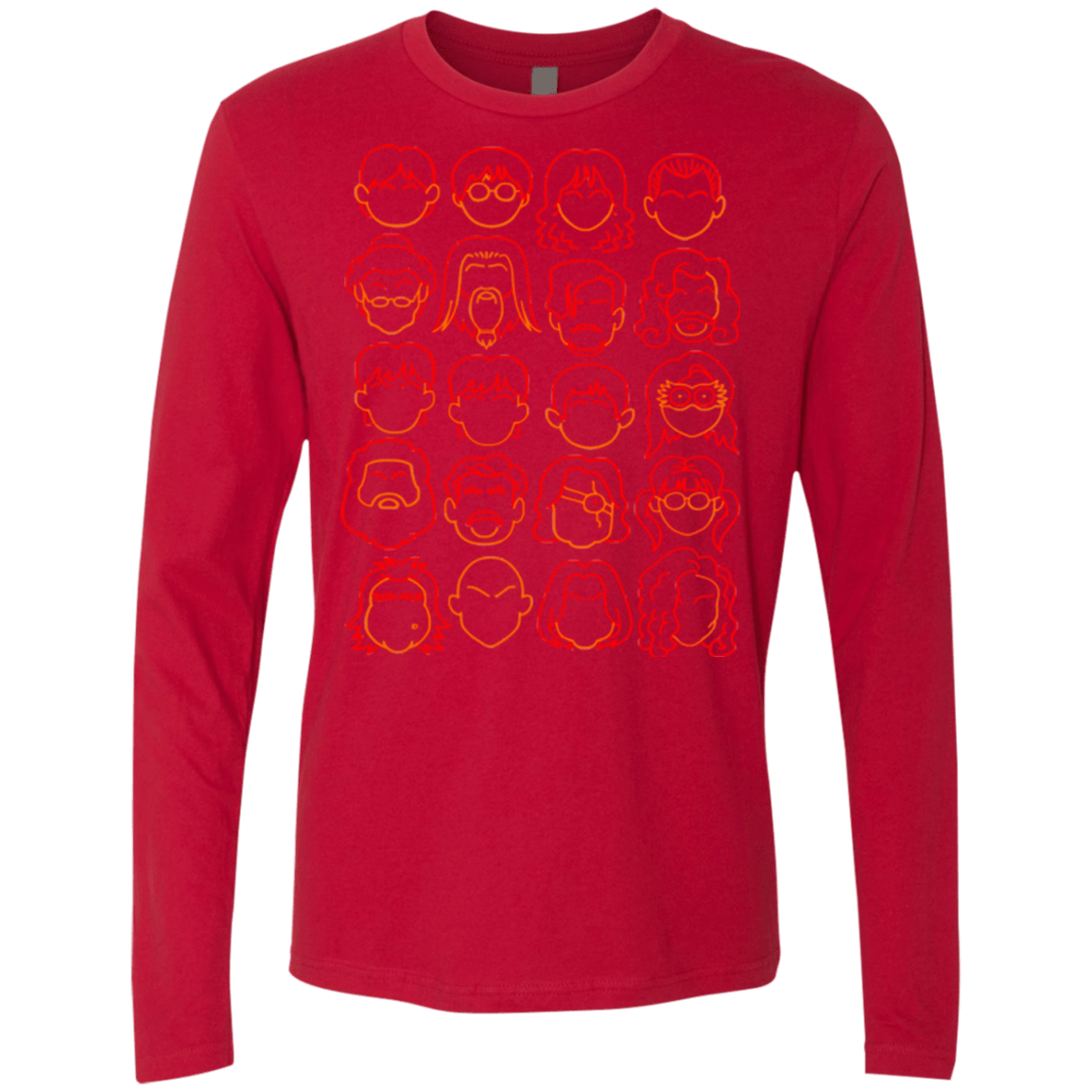 T-Shirts Red / Small Harry Potter line heads Men's Premium Long Sleeve