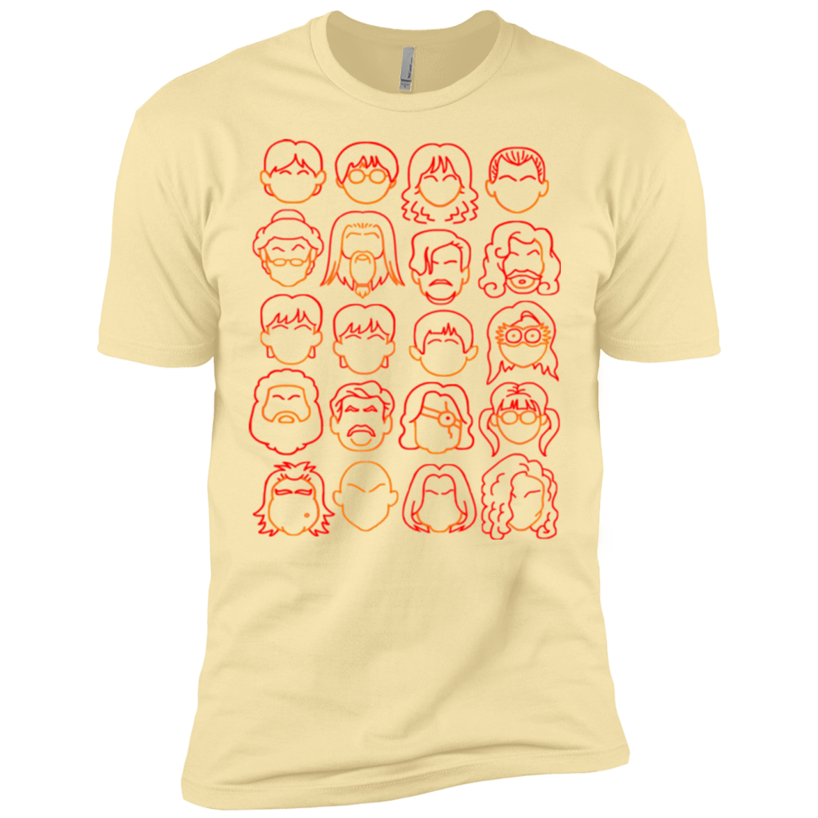 T-Shirts Banana Cream / X-Small Harry Potter line heads Men's Premium T-Shirt