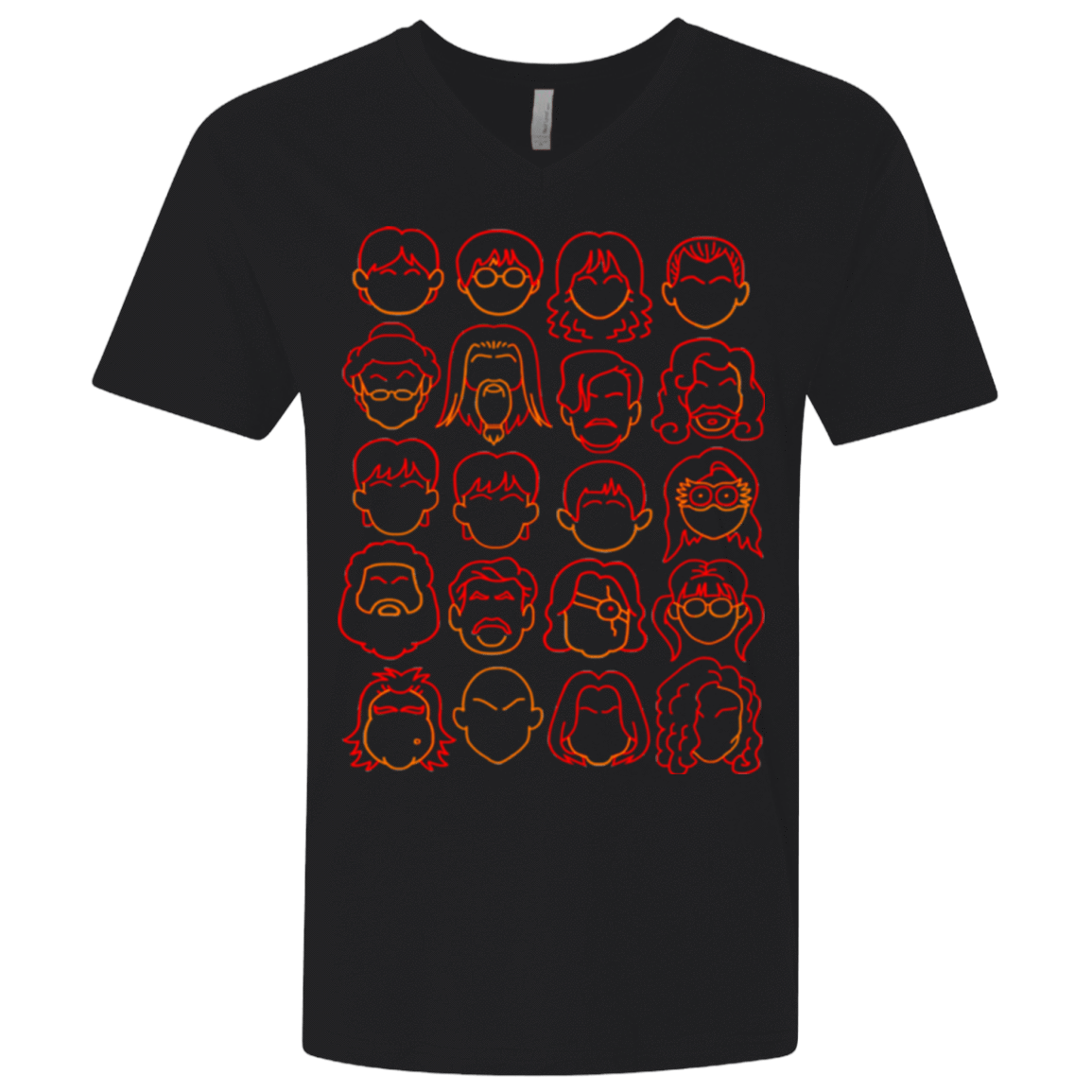 T-Shirts Black / X-Small Harry Potter line heads Men's Premium V-Neck