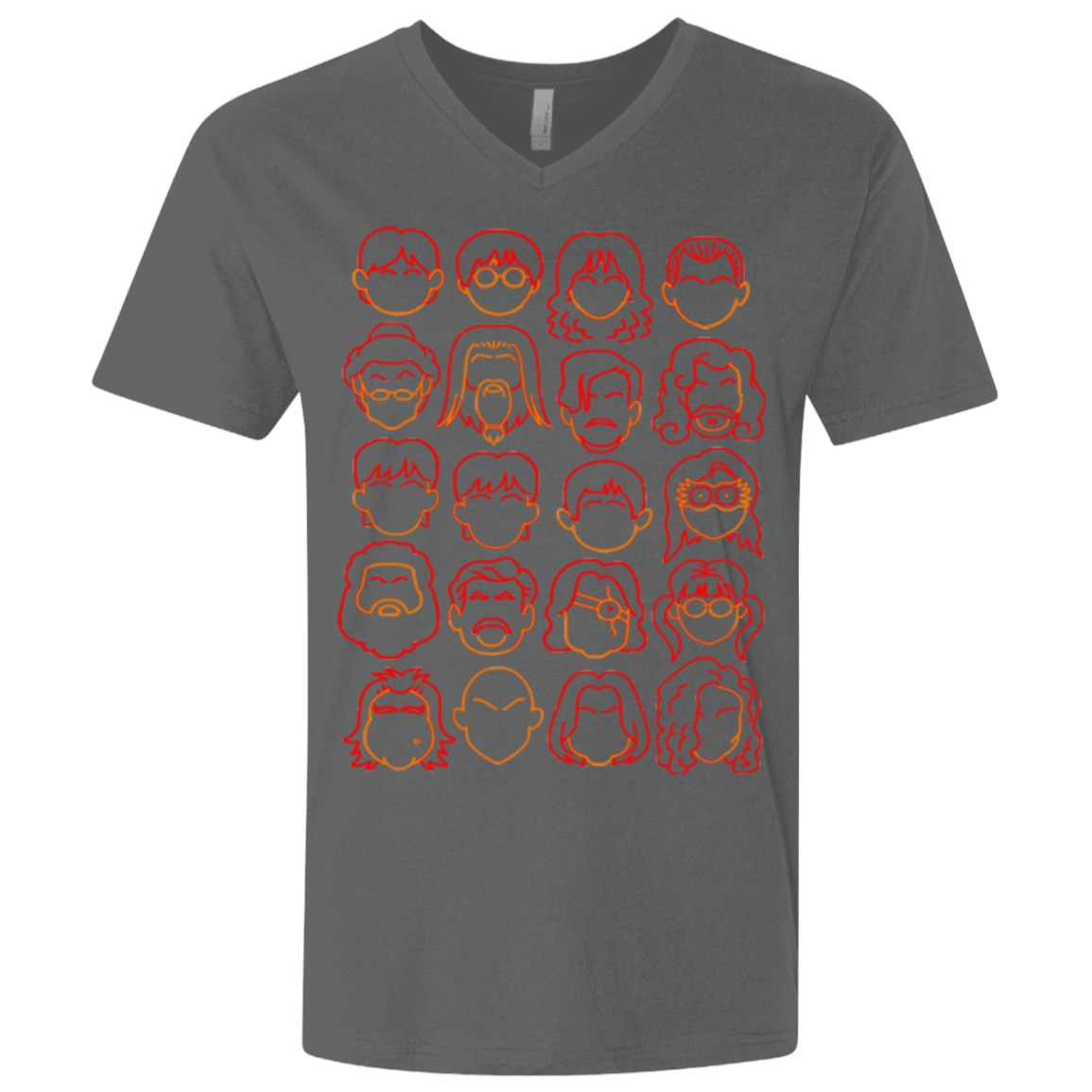 T-Shirts Heavy Metal / X-Small Harry Potter line heads Men's Premium V-Neck