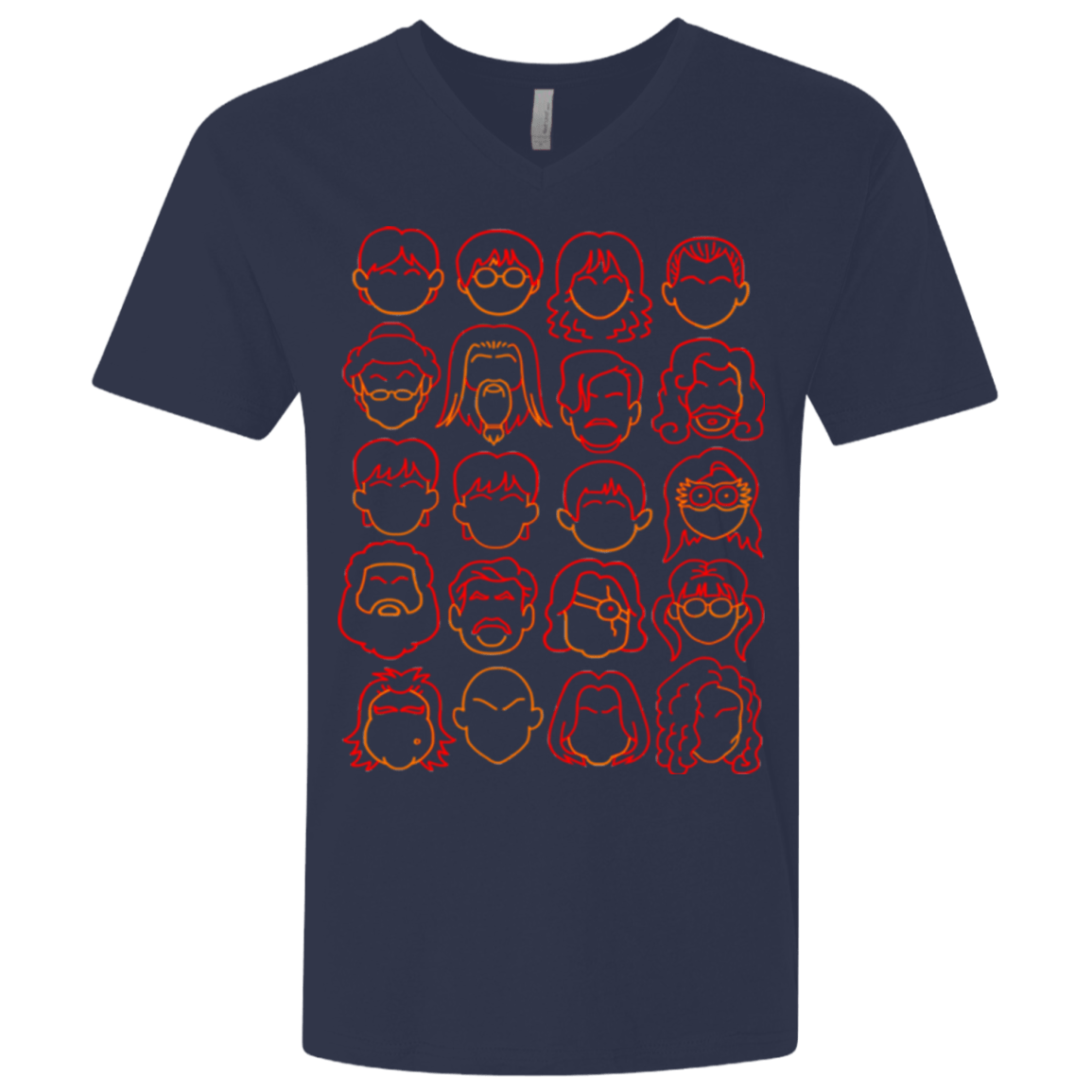 T-Shirts Midnight Navy / X-Small Harry Potter line heads Men's Premium V-Neck