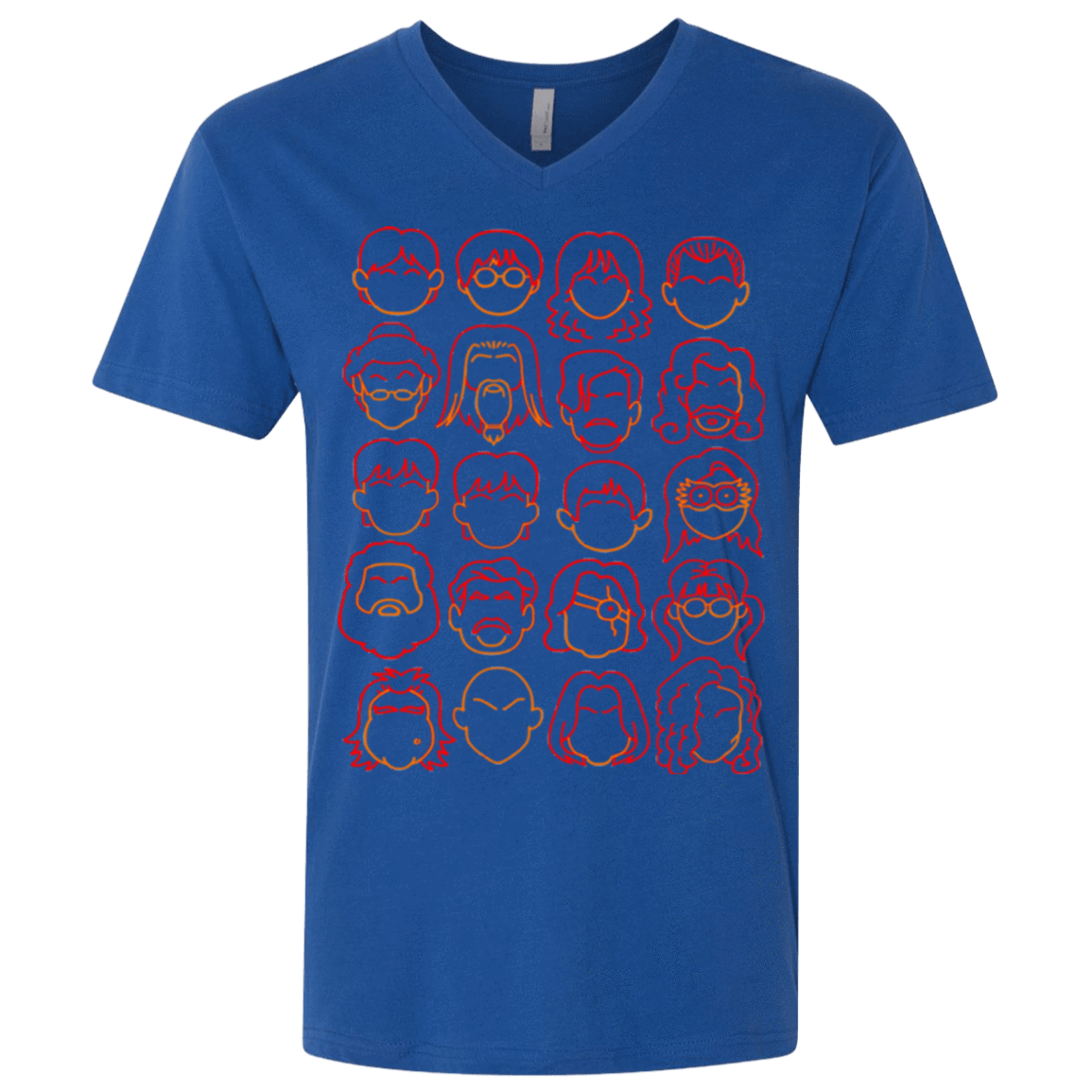 T-Shirts Royal / X-Small Harry Potter line heads Men's Premium V-Neck