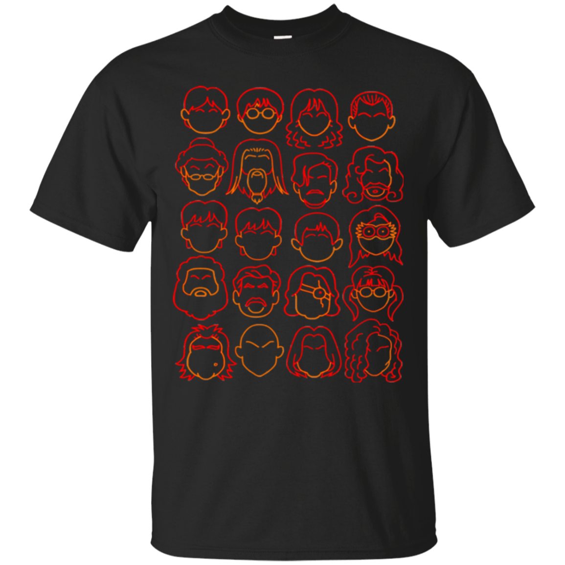T-Shirts Black / Small Harry Potter line heads T-Shirt
