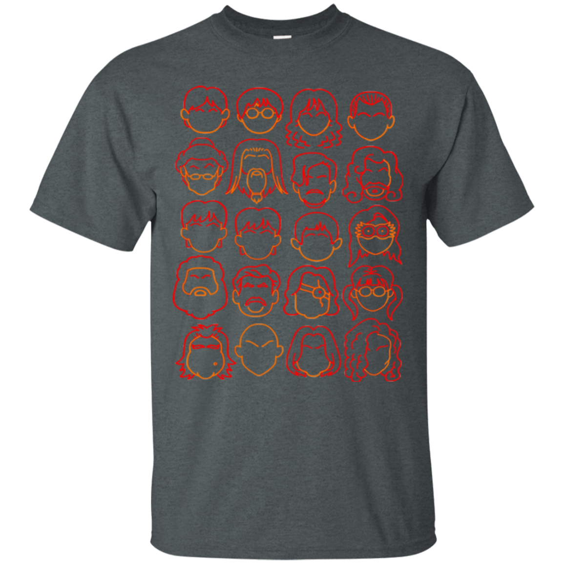 T-Shirts Dark Heather / Small Harry Potter line heads T-Shirt