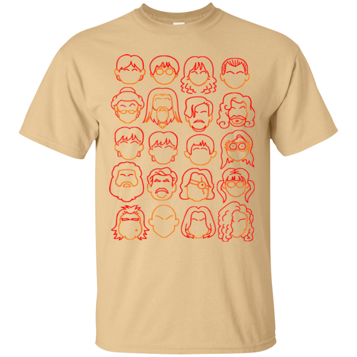 T-Shirts Vegas Gold / Small Harry Potter line heads T-Shirt